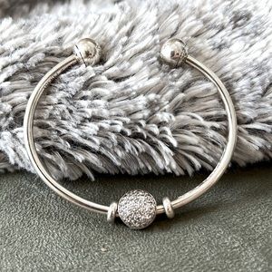 PANDORA Sterling Silver Bangle Bracelet with Pandora Clasp